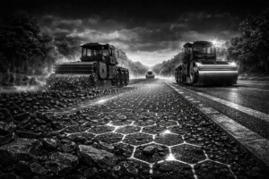 Graphene roadwork at twilight